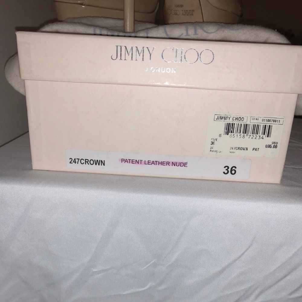 Jimmy Choo Patent Leather Nude Heels - Picture 3 of 5